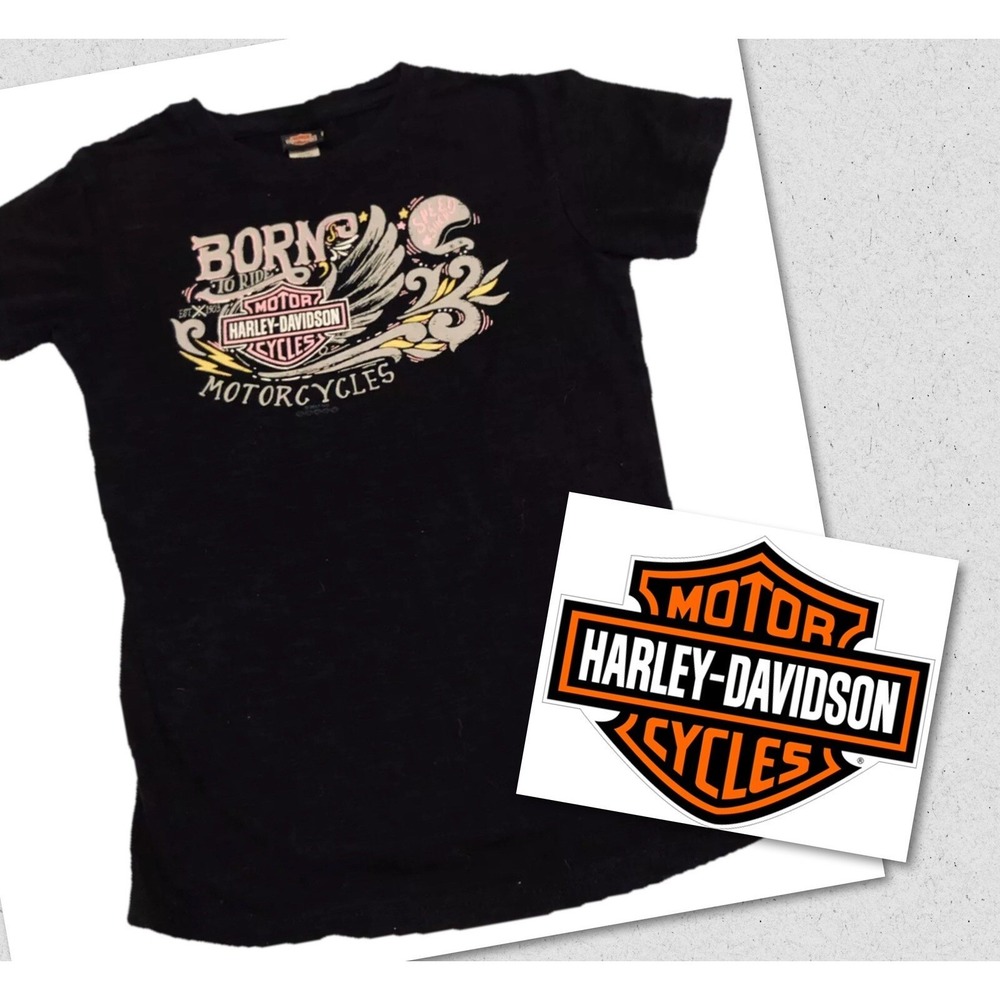 Harley-Davidson GIRL'S (YOUTH) Born to Ride Graphic Tee Black Palm Springs, CA T